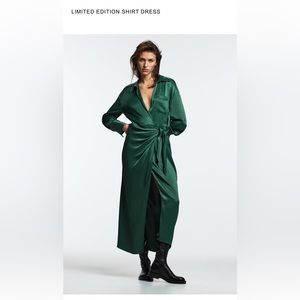 ZARA green shirt dress